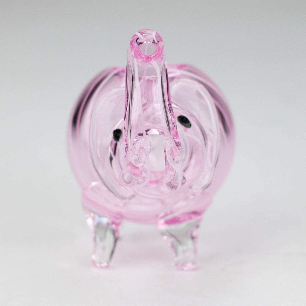 5" Standing elephant color glass hand pipe