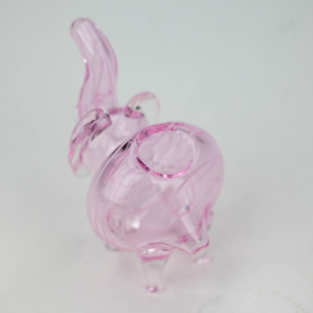 5" Standing elephant color glass hand pipe