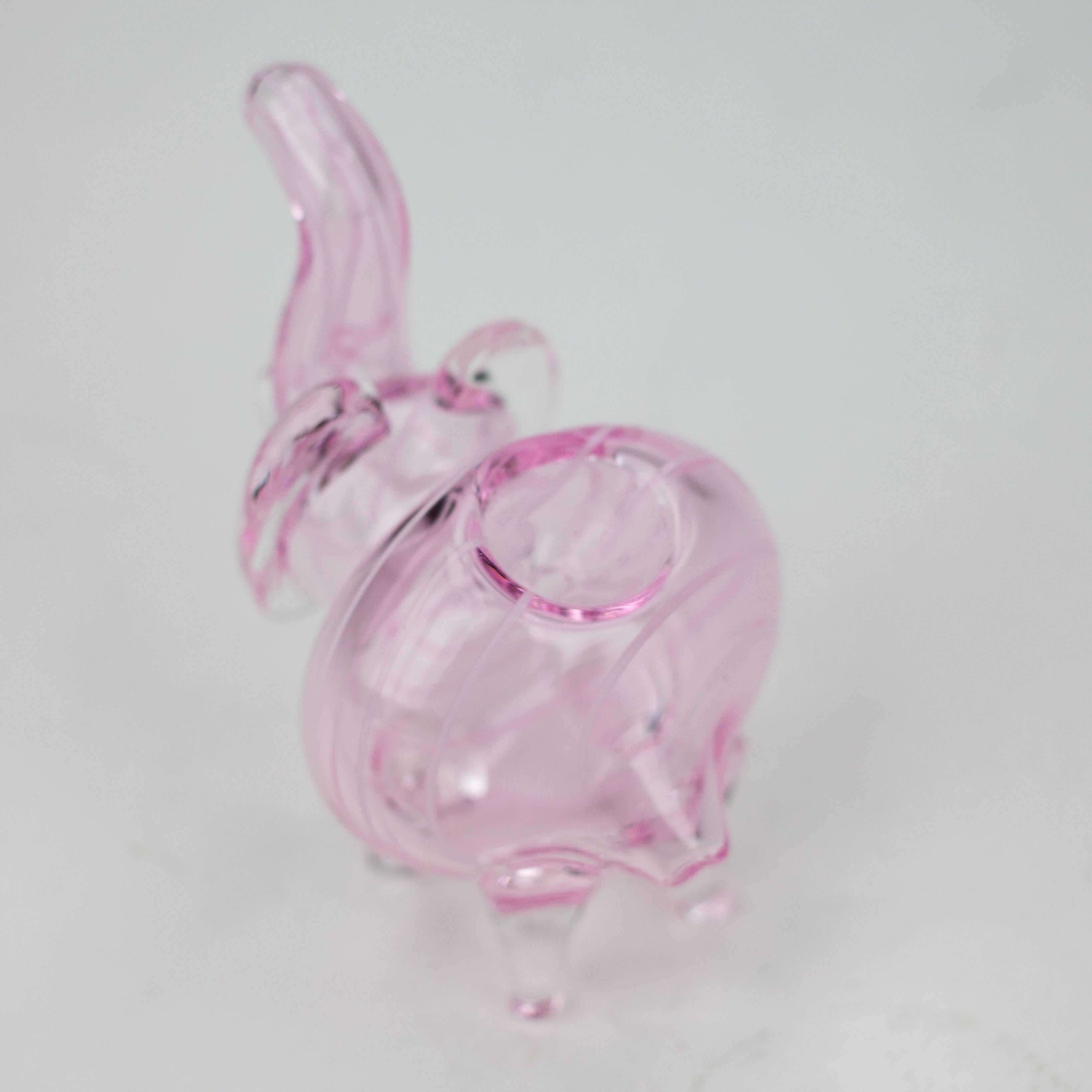 5" Standing elephant color glass hand pipe
