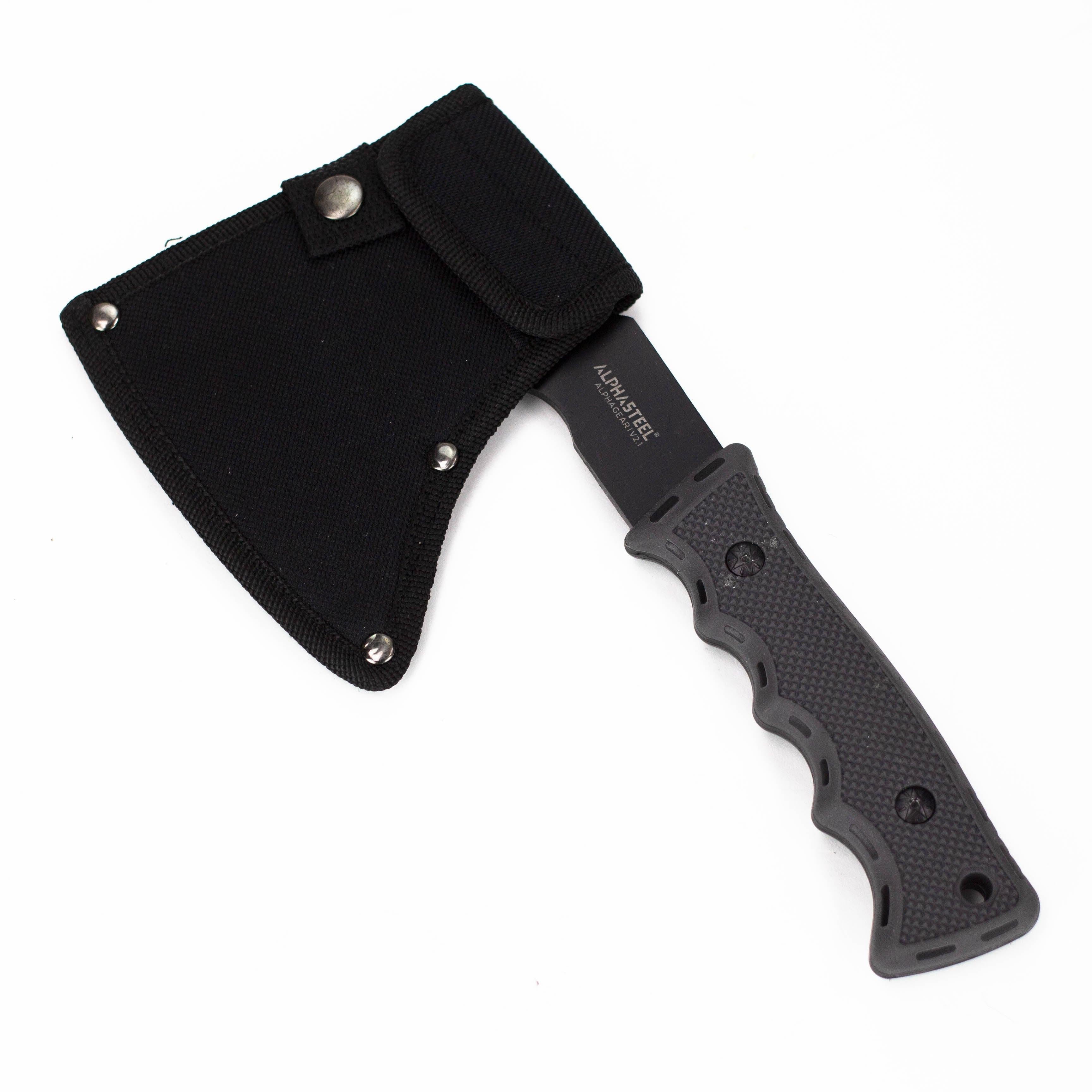 ALPHASTEEL | Tactical Axe with Sheath Black Hatchet [F103A] Secondary image