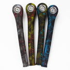 9" Silicone graphic hand pipe with metal bowl