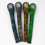 9" Silicone graphic hand pipe with metal bowl