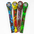 9" Silicone graphic hand pipe with metal bowl