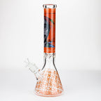 15.5"  9 mm Graphic glass water bong [GBT2117]