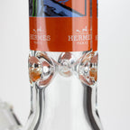 15.5"  9 mm Graphic glass water bong [GBT2117]