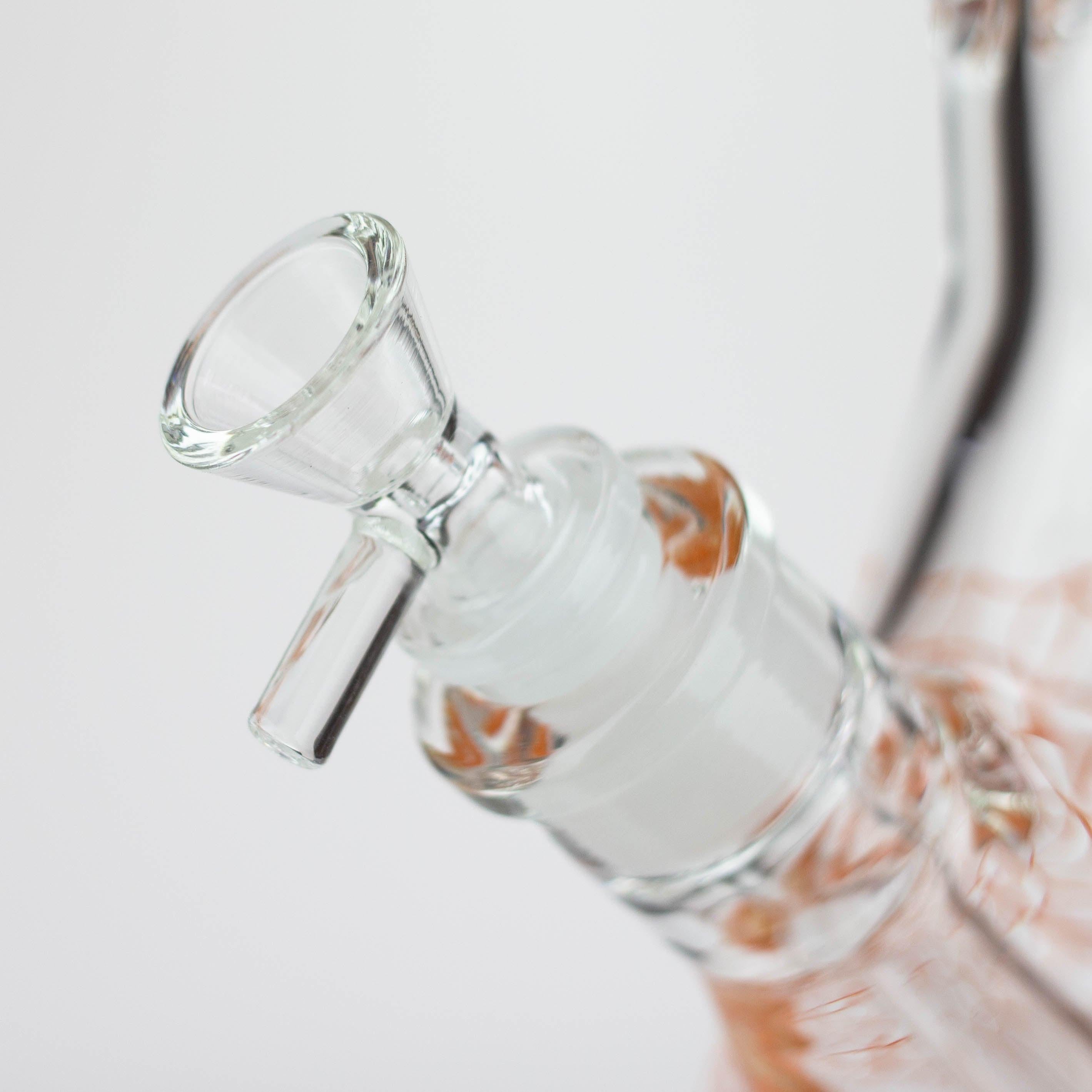 15.5"  9 mm Graphic glass water bong [GBT2117]