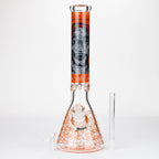 15.5"  9 mm Graphic glass water bong [GBT2117]