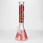 15.5"  9 mm Graphic glass water bong [GBT2117]