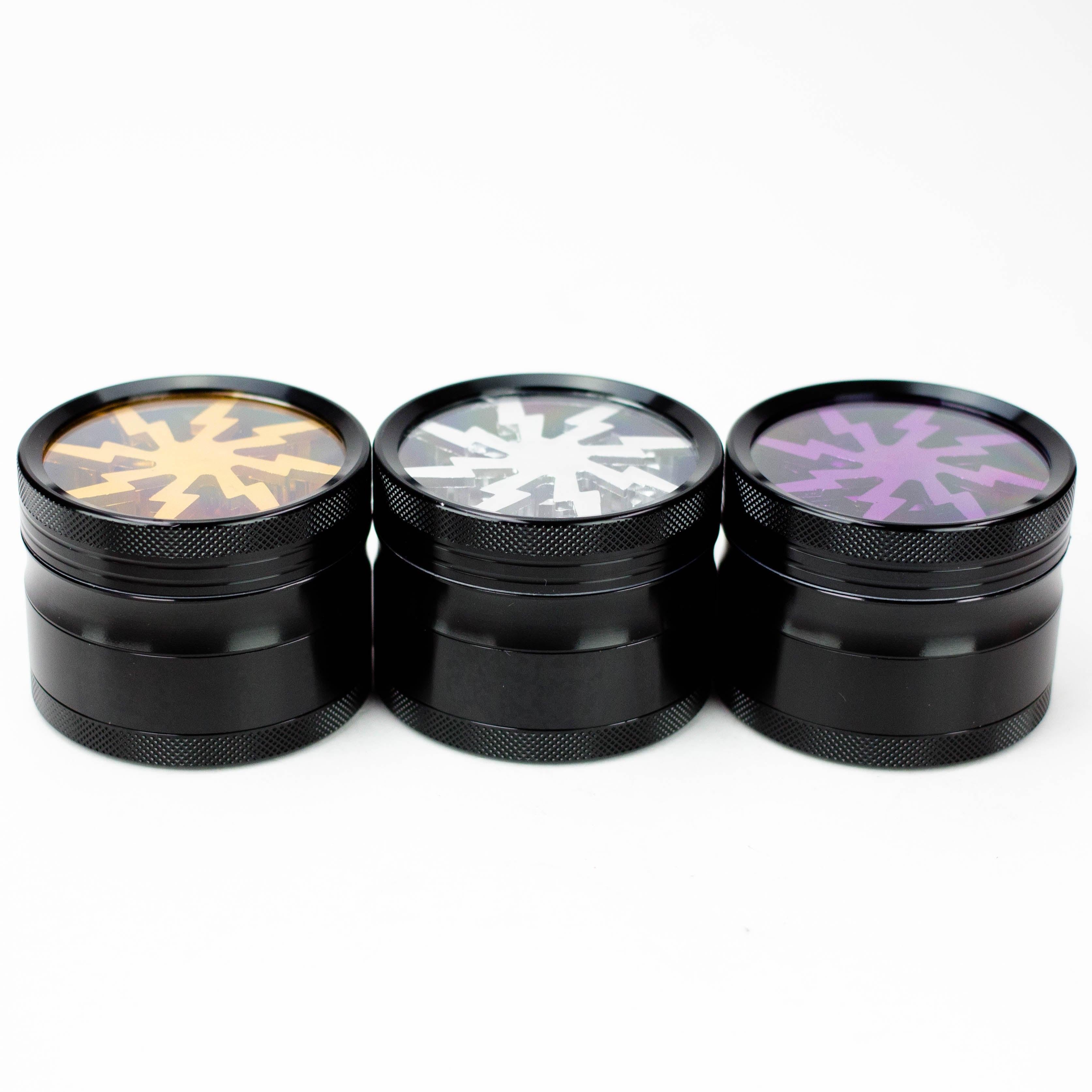 2.5" Lightning Aluminum Grinder 4 Layers with color acrylic window [GA021] Main image