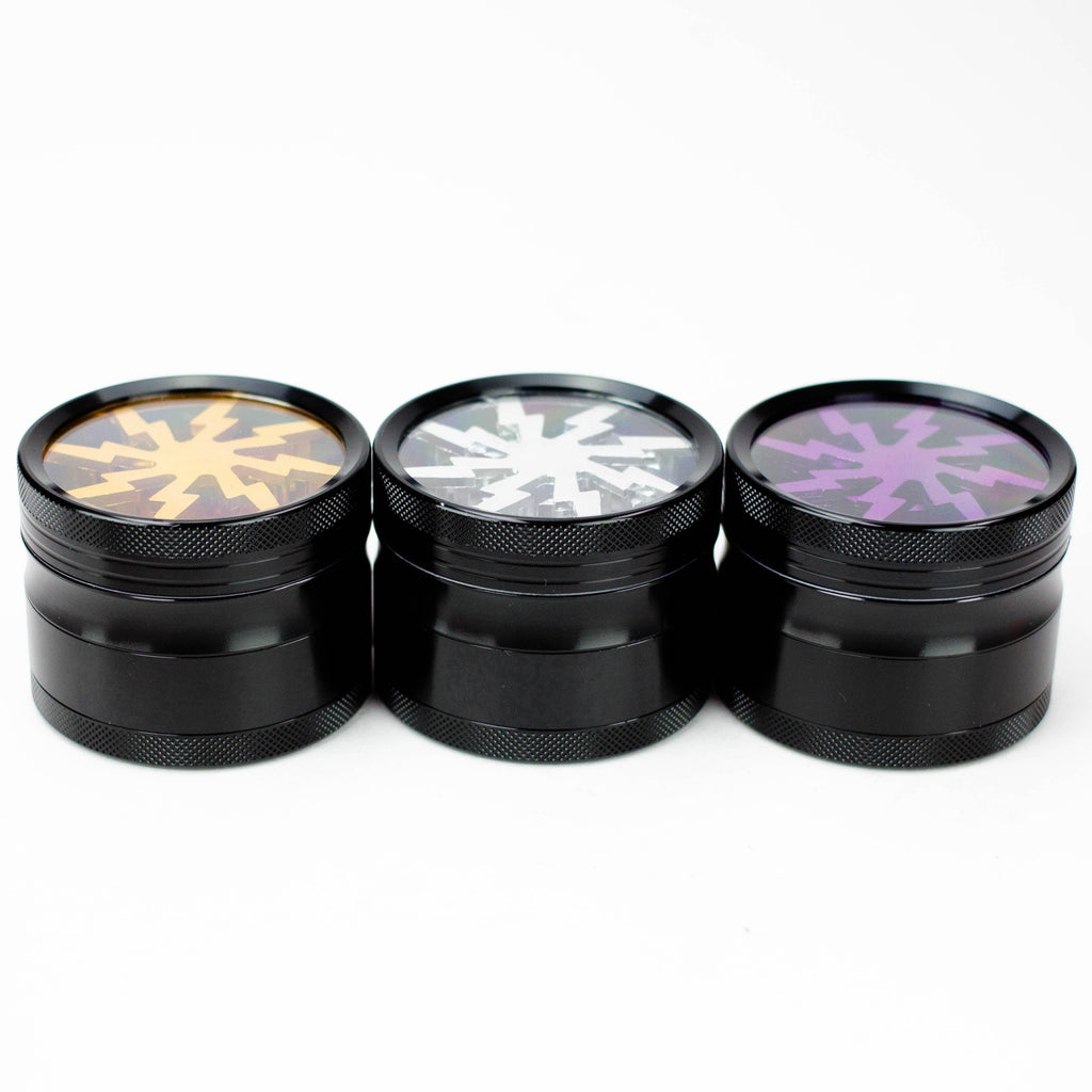 2.5" Lightning Aluminum Grinder 4 Layers with color acrylic window [GA021]