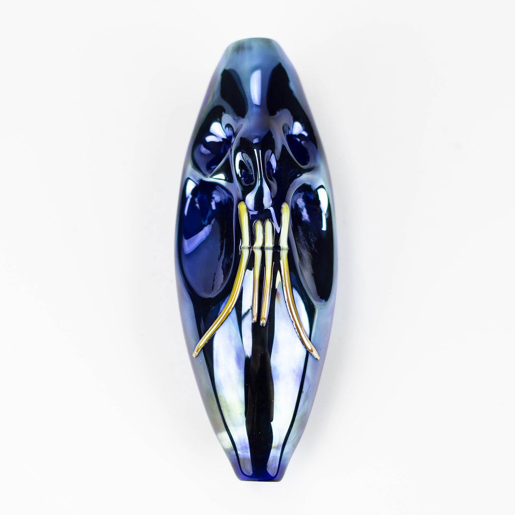 5.5" Electroplated Metallic Face shape glass pipe