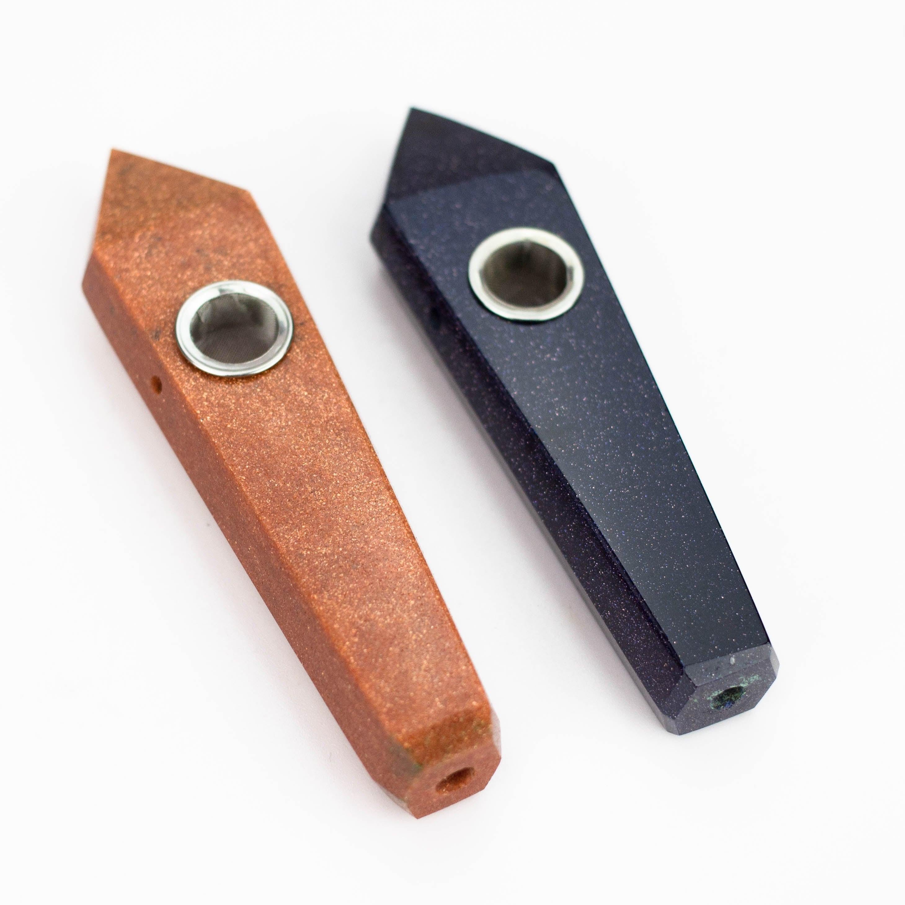 Acid Secs | Golden Stone Crystal Pipe with Choke Main image