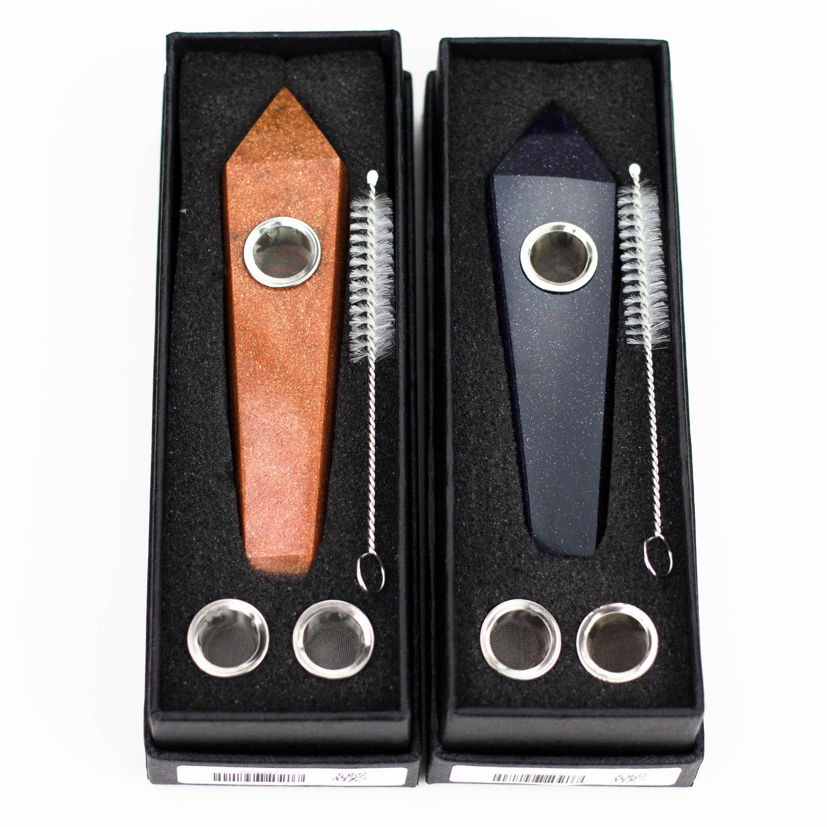 Acid Secs | Golden Stone Crystal Pipe with Choke Secondary image