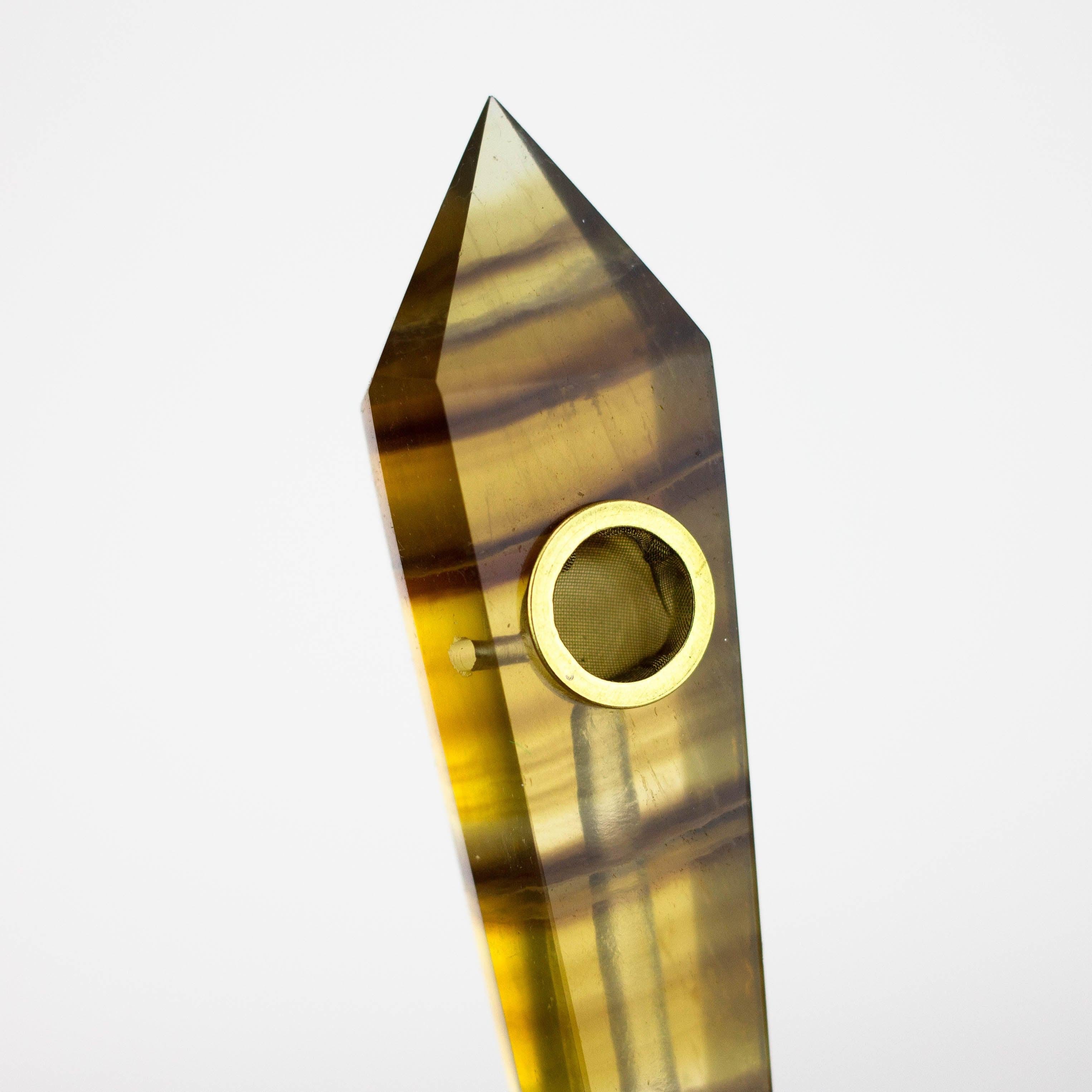 Acid Secs | Yellow Fluorite Crystal Pipe with Choke