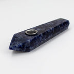 Acid Secs | Grey/Blue Feldspar Crystal Pipe with Choke