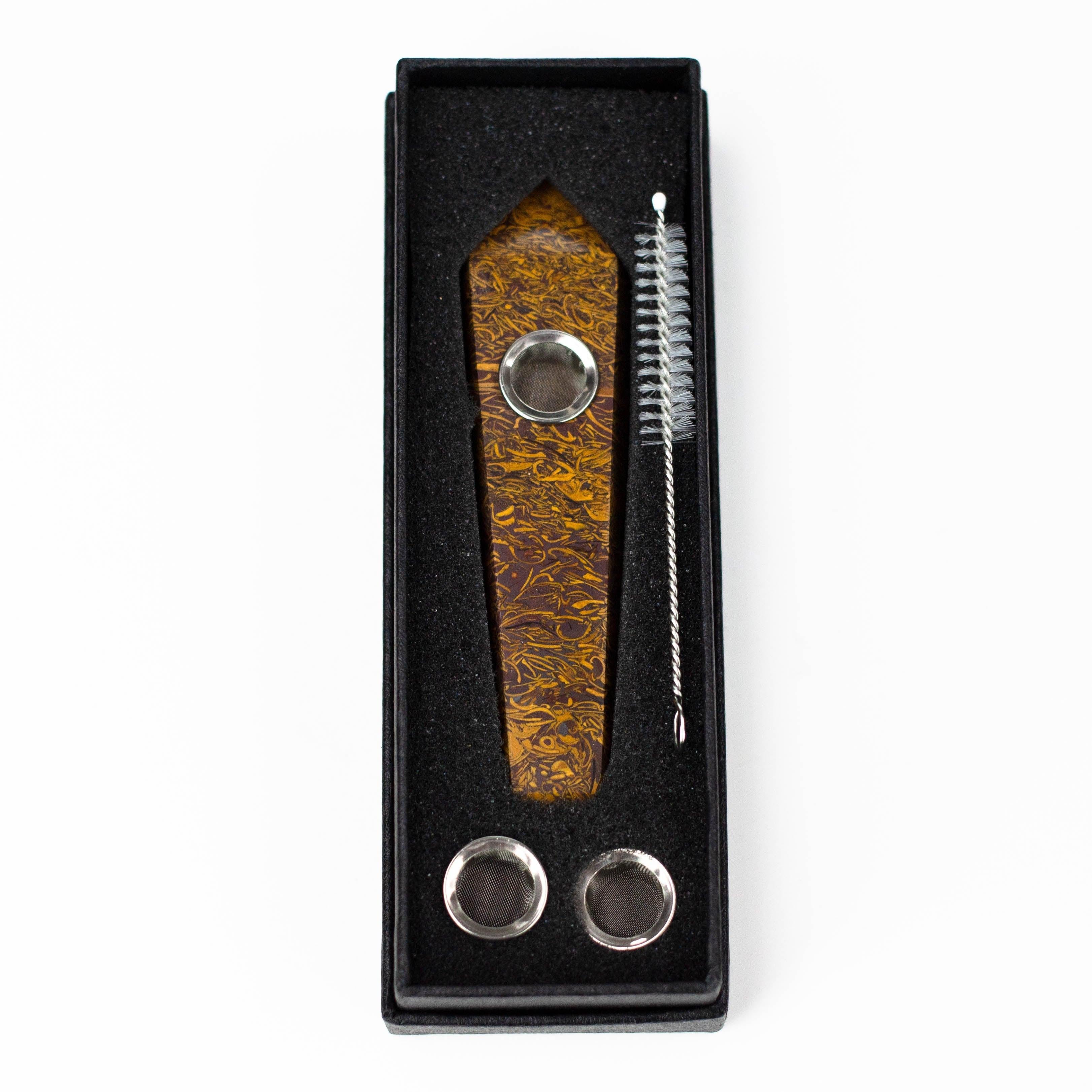 Acid Secs | Golden Jade Crystal Pipe with Choke Secondary image