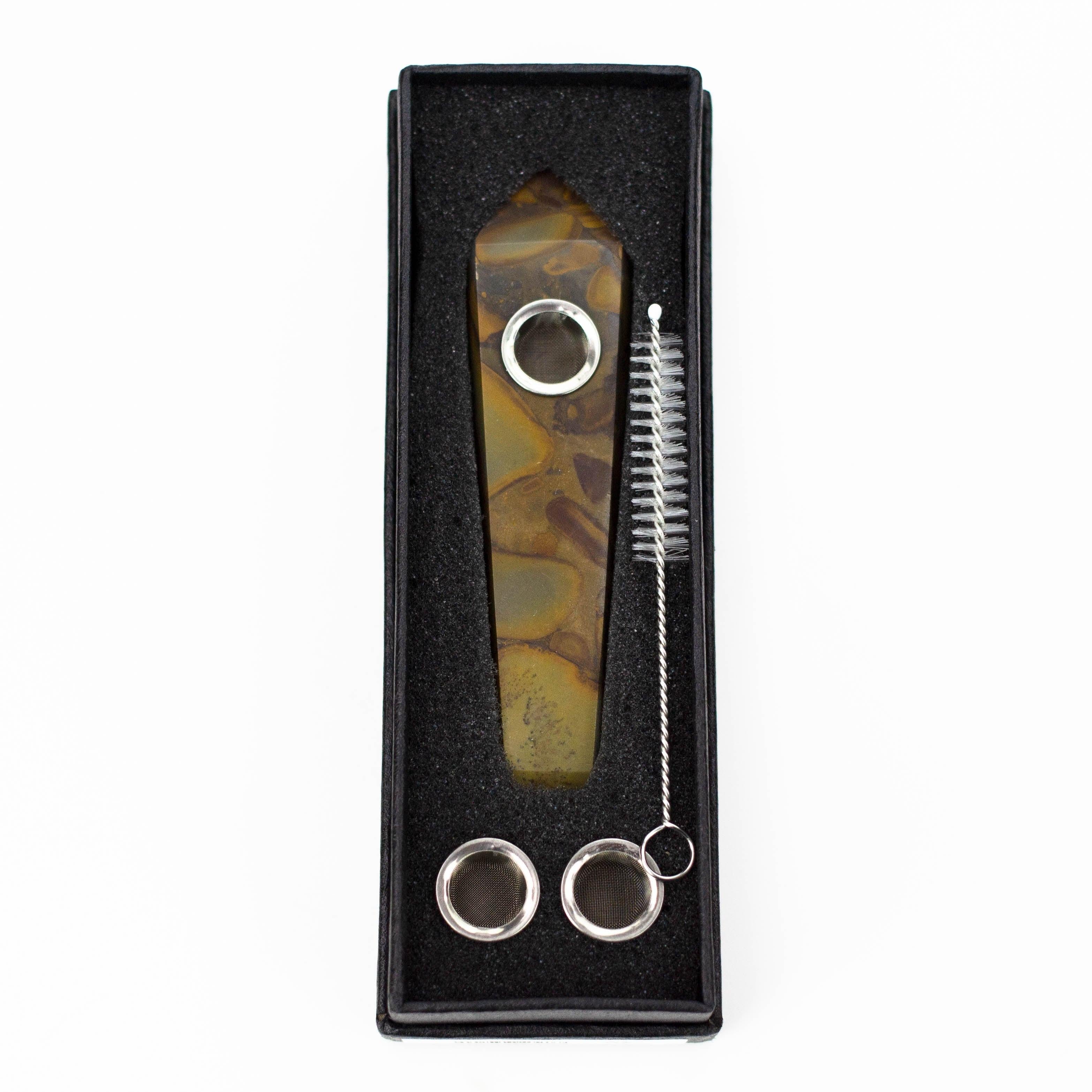 Acid Secs | Apophyllite Stone Crystal Pipe with Choke Secondary image