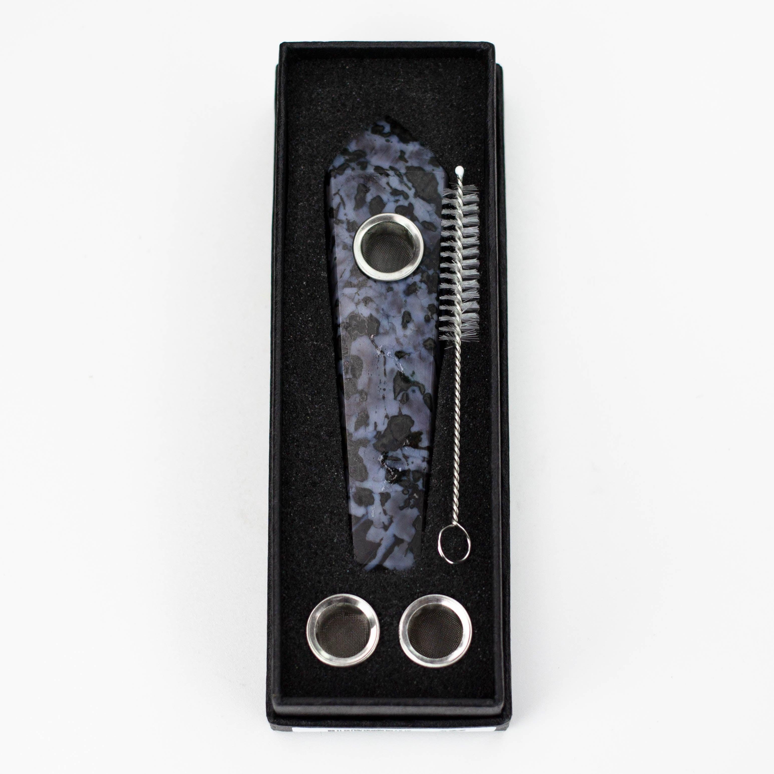 Acid Secs | Grey Camo Feldspar Crystal Pipe with Choke Secondary image