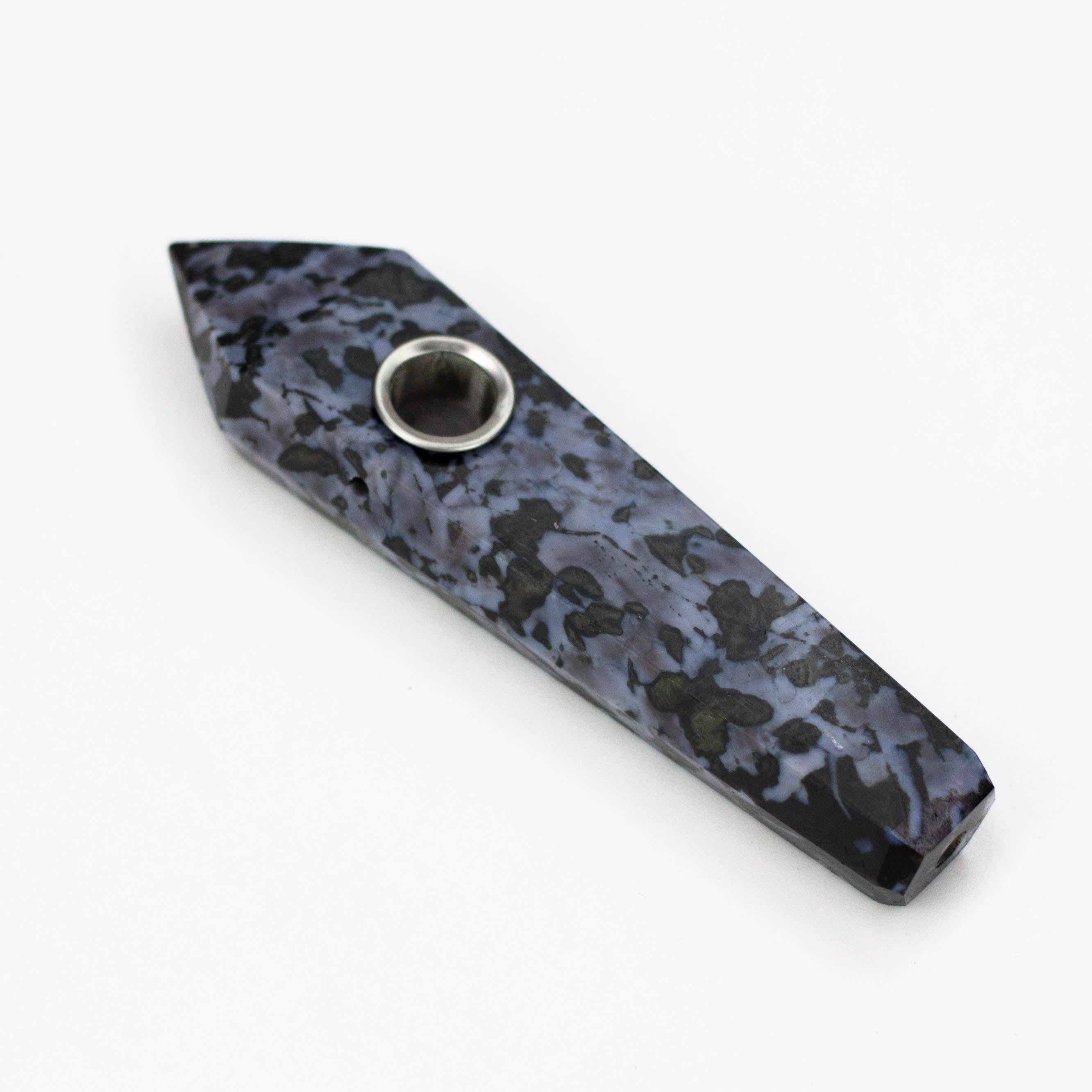 Acid Secs | Grey Camo Feldspar Crystal Pipe with Choke