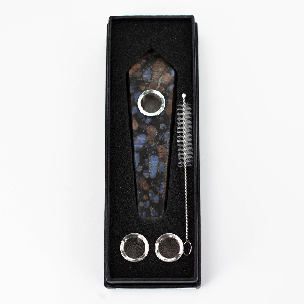 Acid Secs | Glaucophane Crystal Pipe with Choke