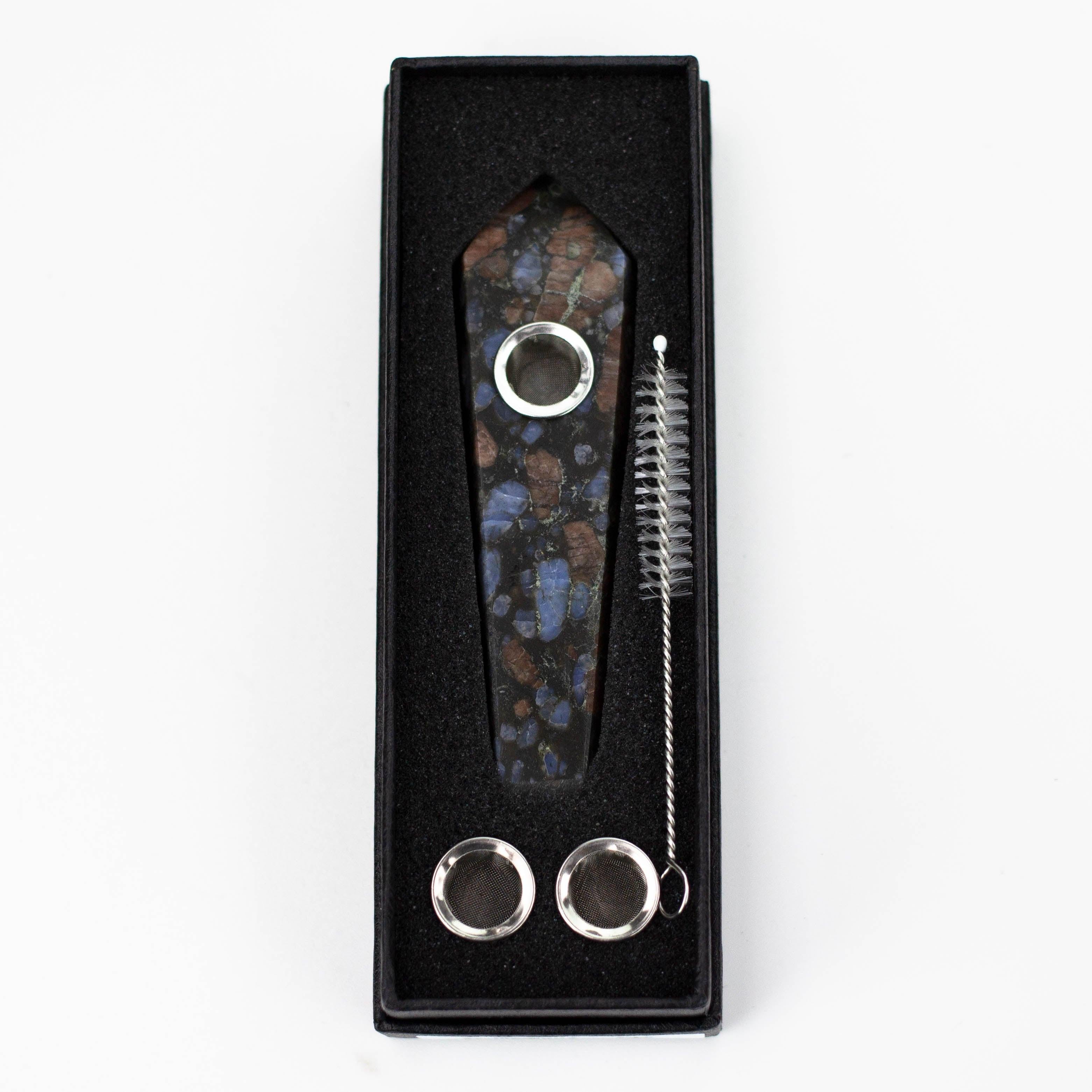 Acid Secs | Glaucophane Crystal Pipe with Choke