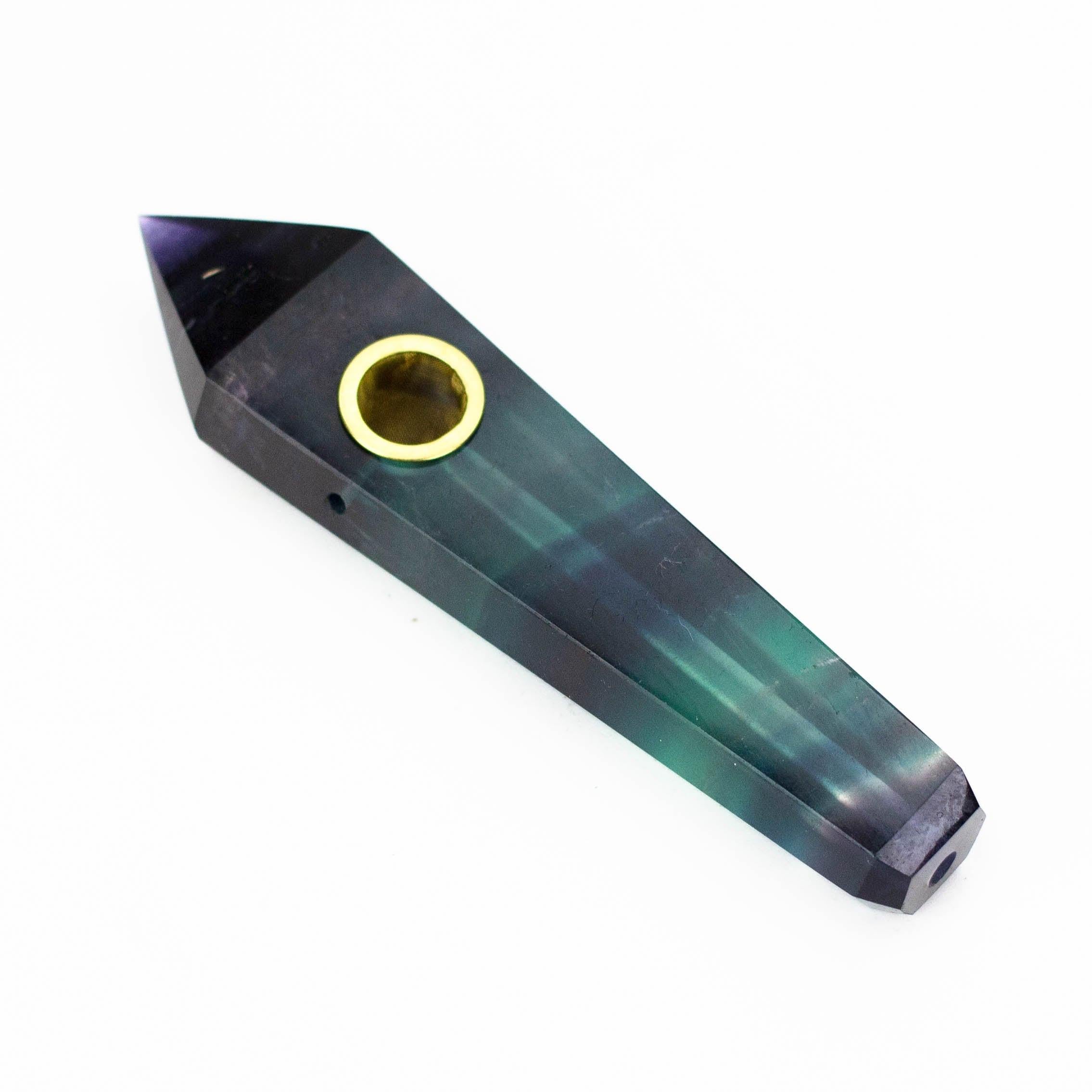 Acid Secs | Rainbow Fluorite Crystal Pipe with Choke Main image