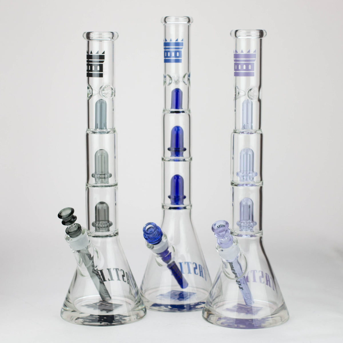 Castle Glassworks | 18" Double Shower Bong Main image