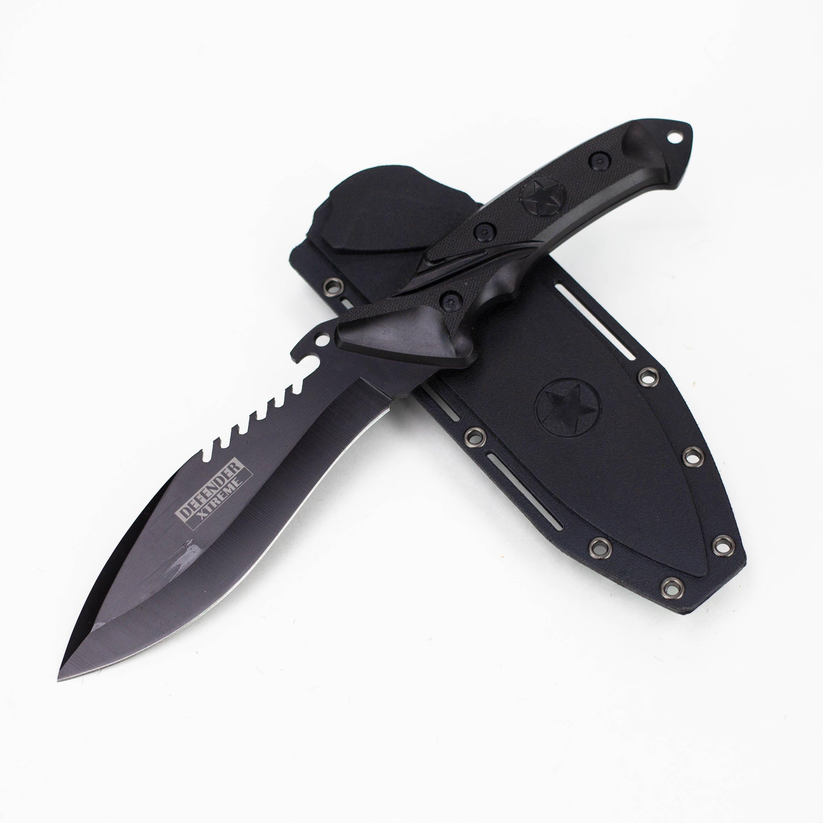 Defender-Xtream | 11" Black Hunting Knife with Sheath [6162] Main image