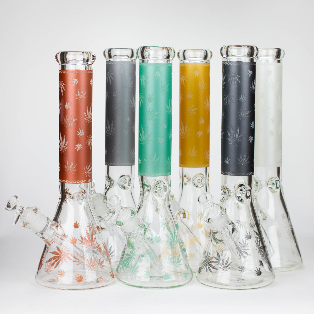 14" Leaf Glow in the dark 7 mm glass bong [LL033] Main image