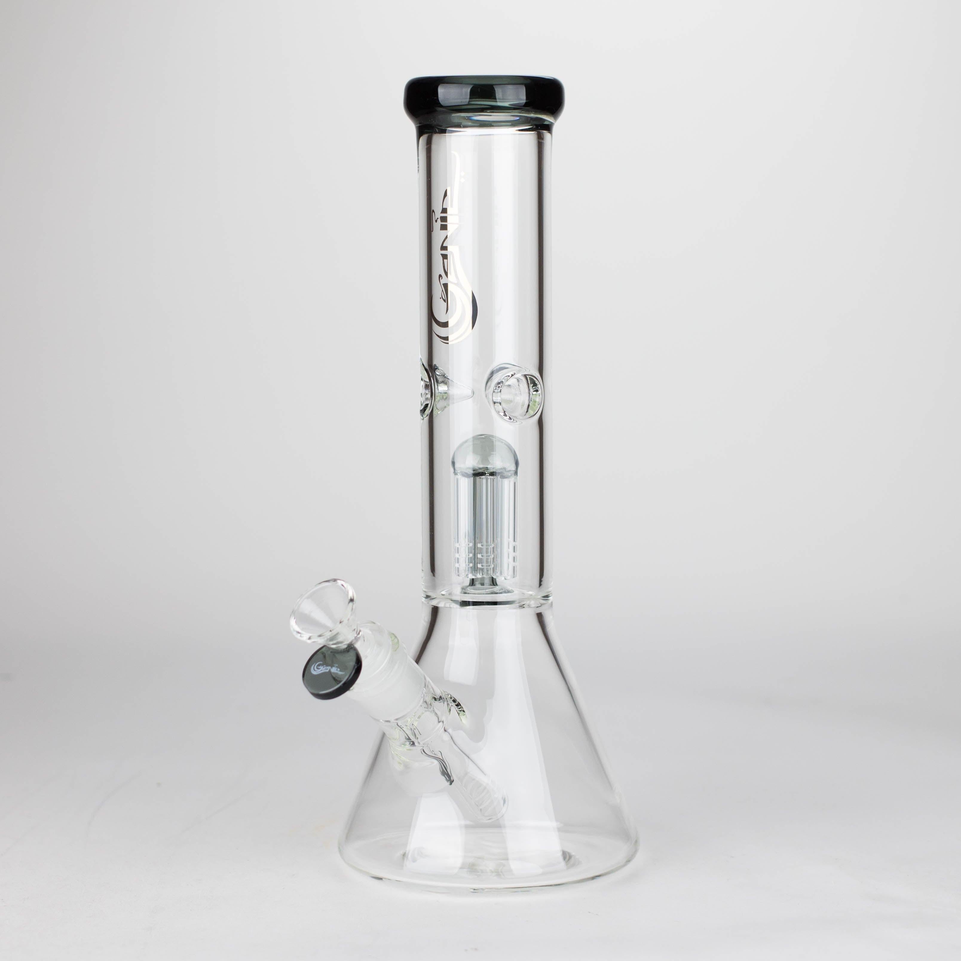 Genie | 12" Genie-Tree arms color accented glass water bong [NS104]