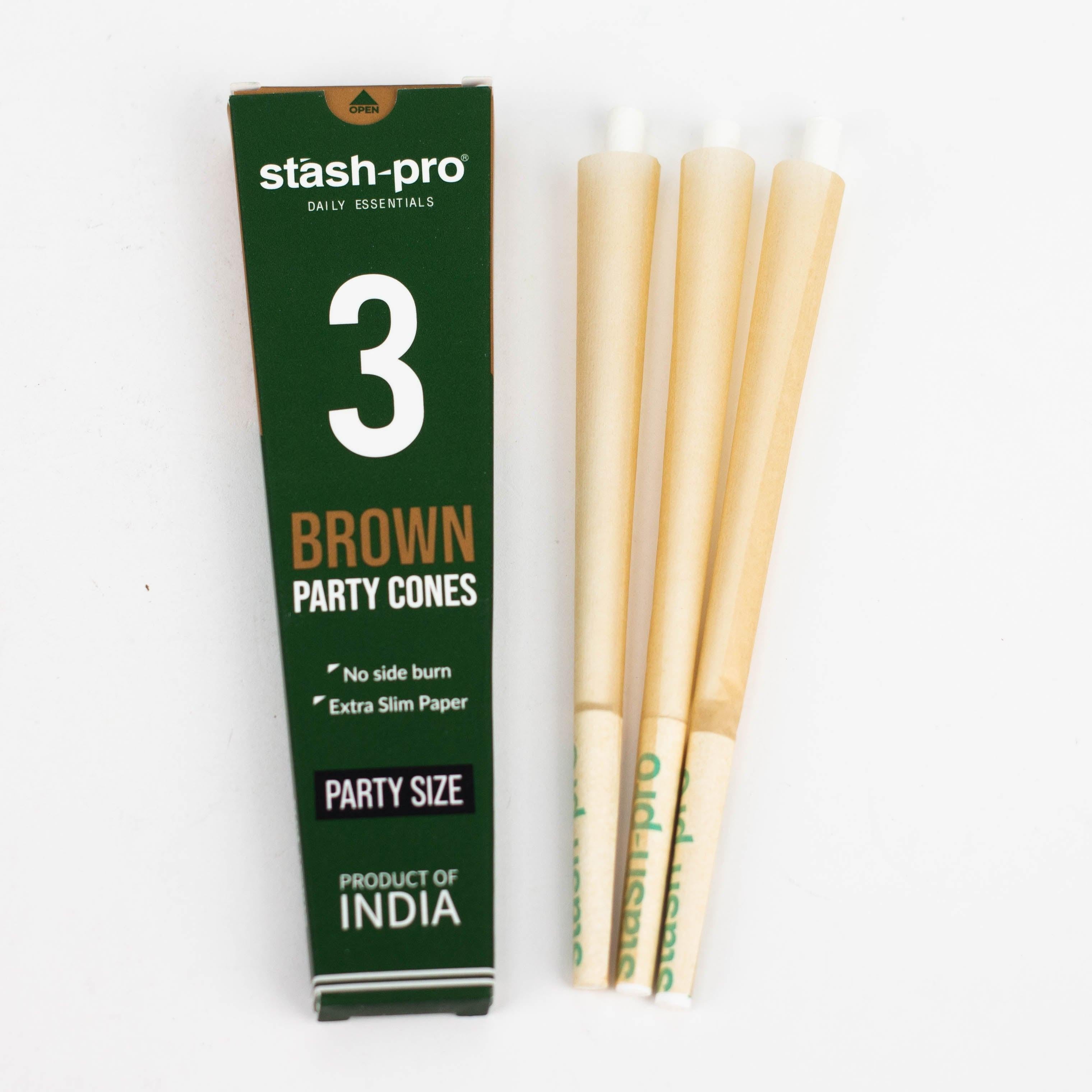 Stash-Pro | Unbleached (Brown)  Party Pack 3 Cones box of 24 Secondary image