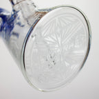 COBRA | 14" sandblasted geometric graphic 7 mm glass bong [YK08]