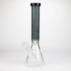 COBRA | 14" sandblasted geometric graphic 7 mm glass bong [YK08]