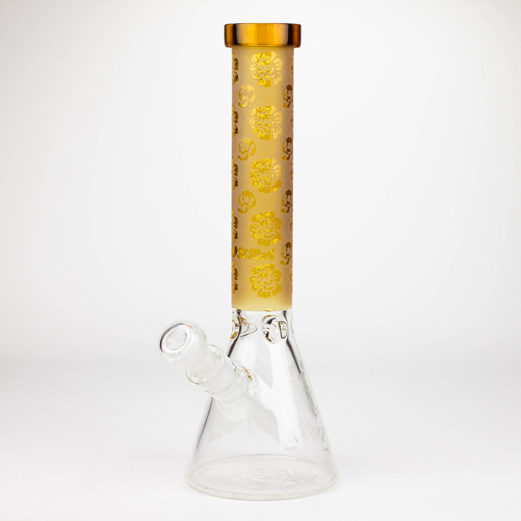 COBRA | 14" sandblasted geometric graphic 7 mm glass bong [YK07]