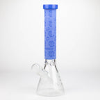 COBRA | 14" sandblasted geometric graphic 7 mm glass bong [YK07]