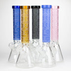 COBRA | 14" sandblasted geometric graphic 7 mm glass bong [YK07]