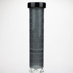 COBRA | 14" sandblasted geometric graphic 7 mm glass bong [YK06]