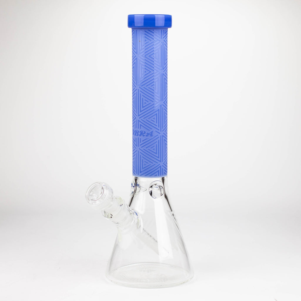 COBRA | 14" sandblasted geometric graphic 7 mm glass bong [YK05]