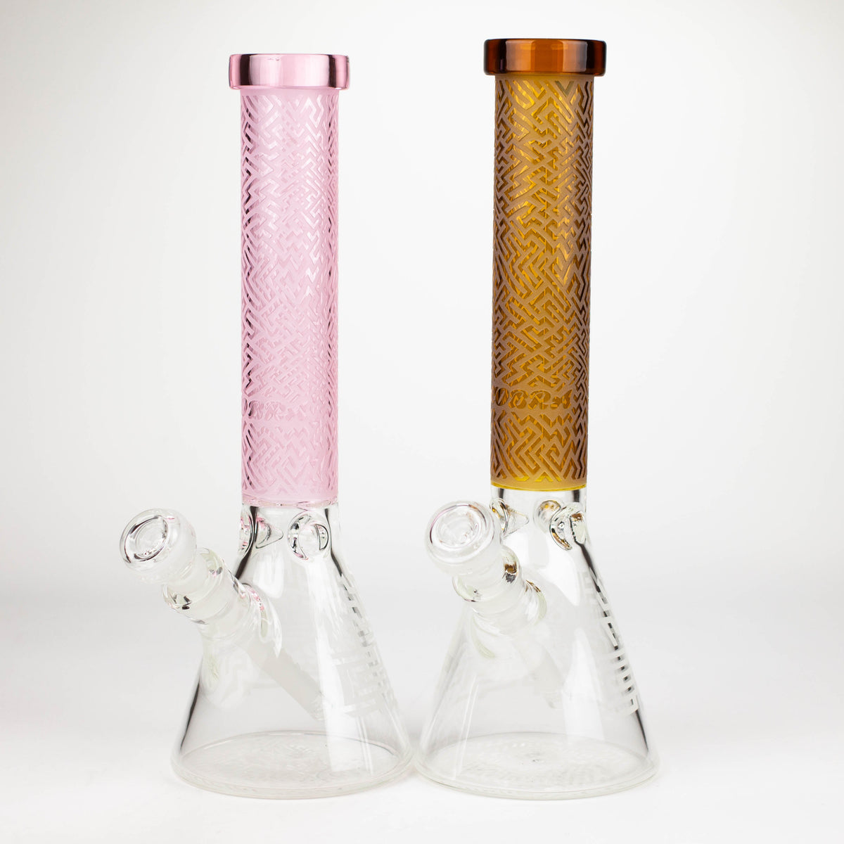 COBRA | 14" sandblasted geometric graphic 7 mm glass bong [YY04] Main image