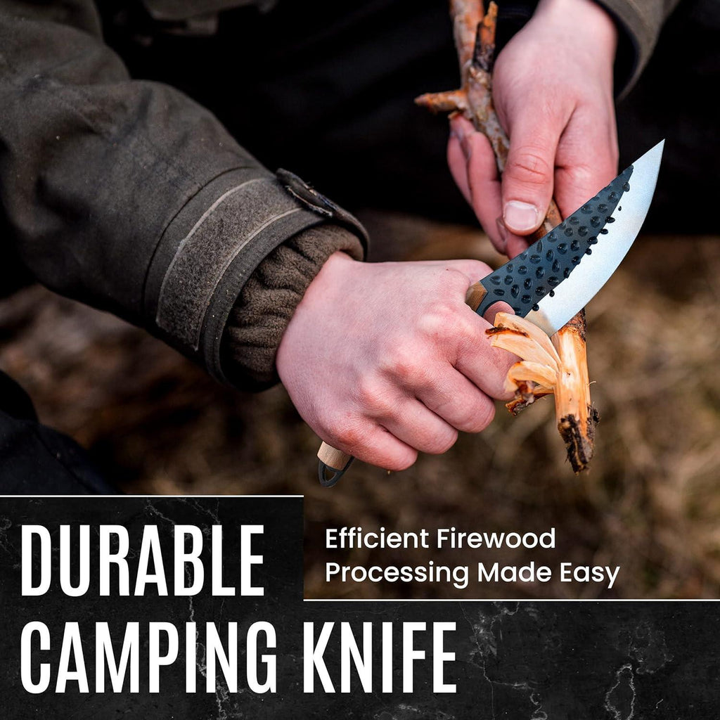 Boning Knife 110% Hand Forged Butcher Knife Camping Knife, Cleaver for Easy Cutting, Chopping, Deboning, fileting, BBQ – Outdoor and Kitchen Meat Cutting Knife