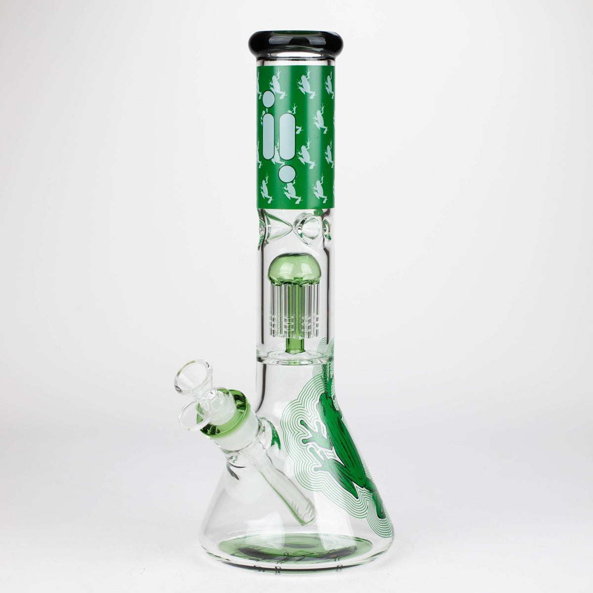 Infyniti | Untamed 14" 7 mm classic beaker water bong - Green Frog [GP2015] Main image