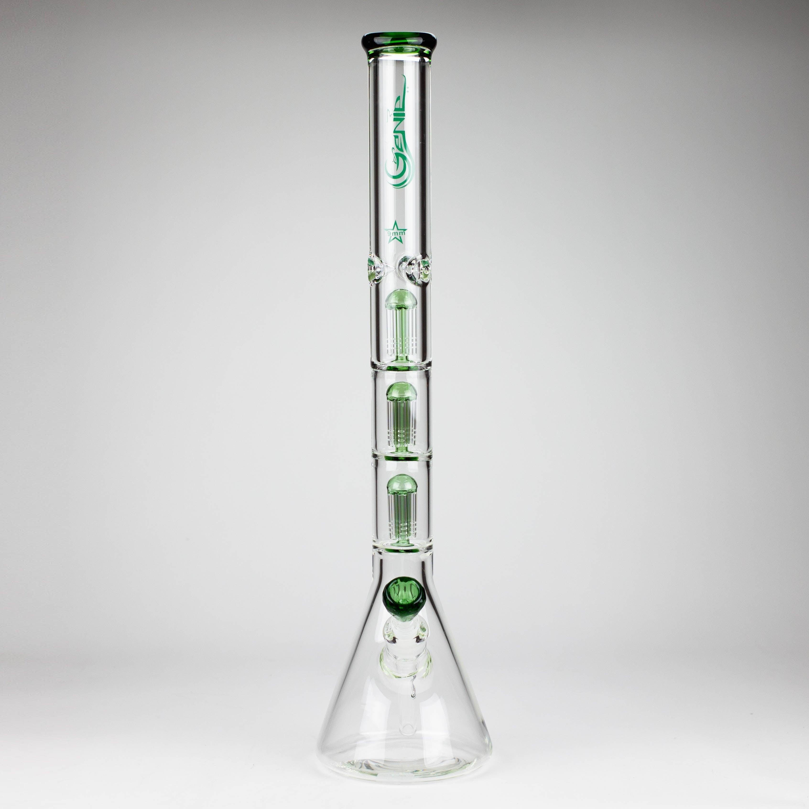 GENIE | 24" 9mm Triple Percolator Beaker Glass Bong [GB1907]