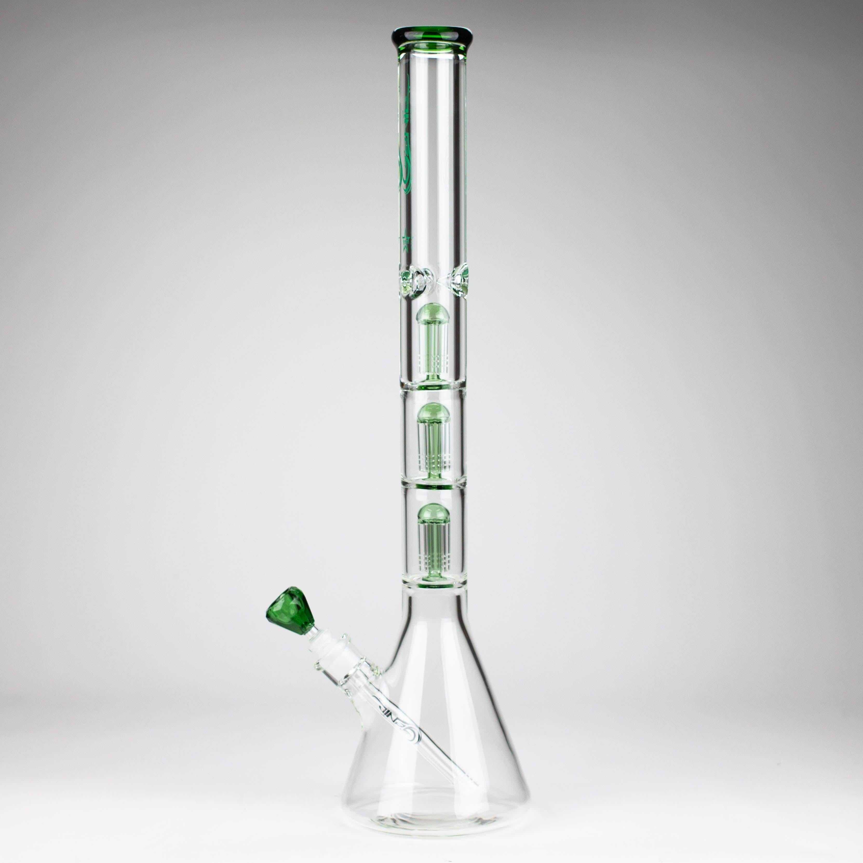 GENIE | 24" 9mm Triple Percolator Beaker Glass Bong [GB1907]