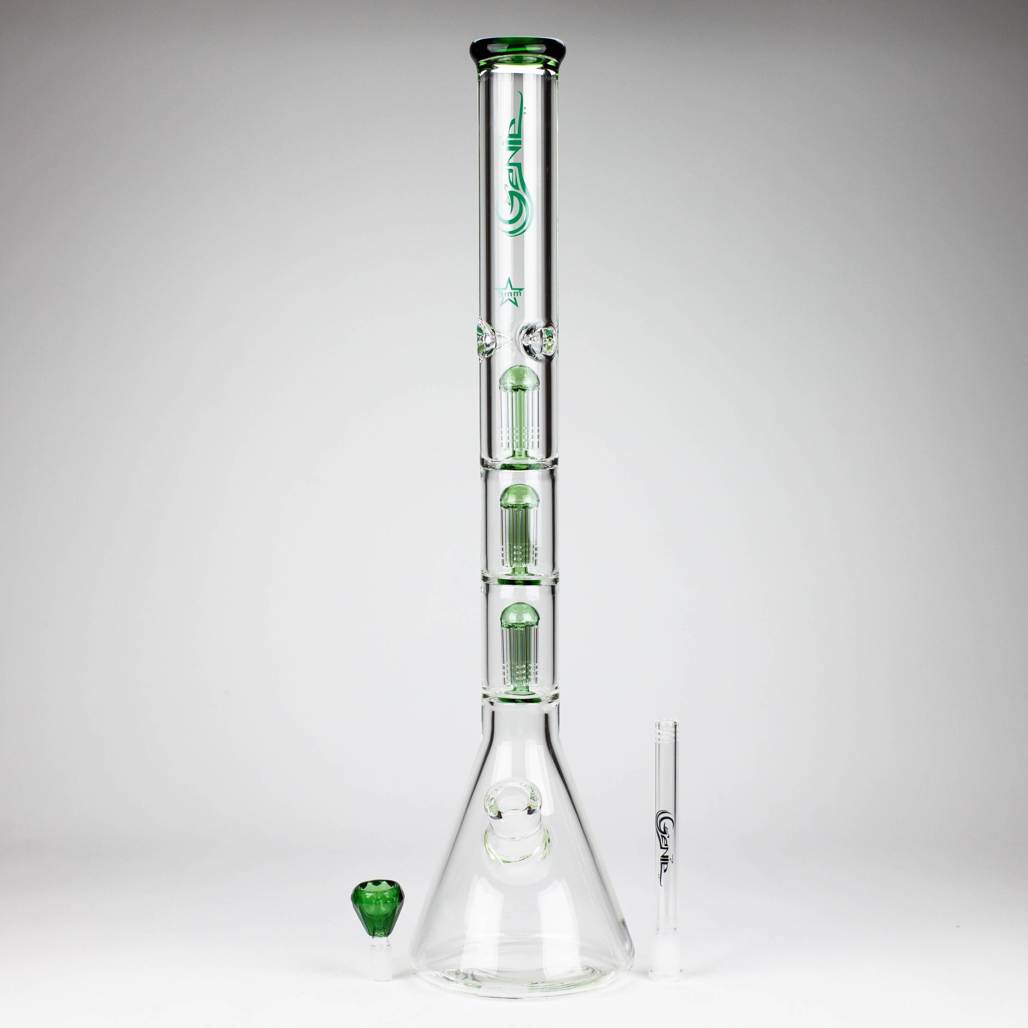 GENIE | 24" 9mm Triple Percolator Beaker Glass Bong [GB1907]