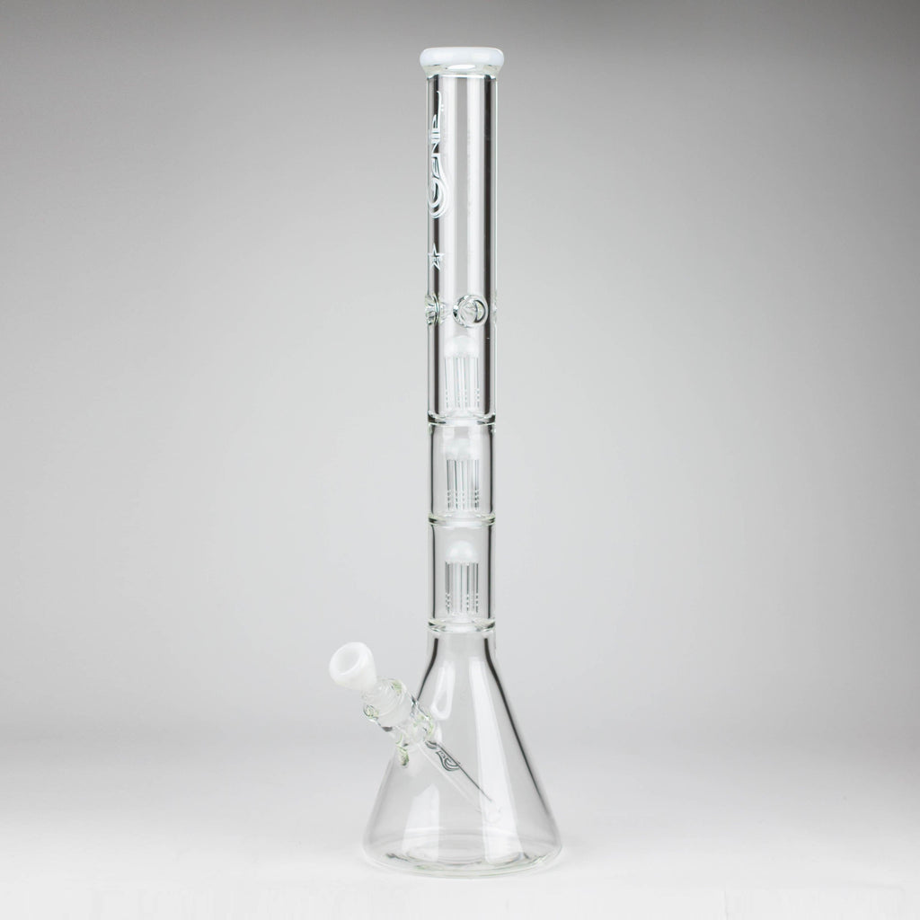 GENIE | 24" 9mm Triple Percolator Beaker Glass Bong [GB1907]