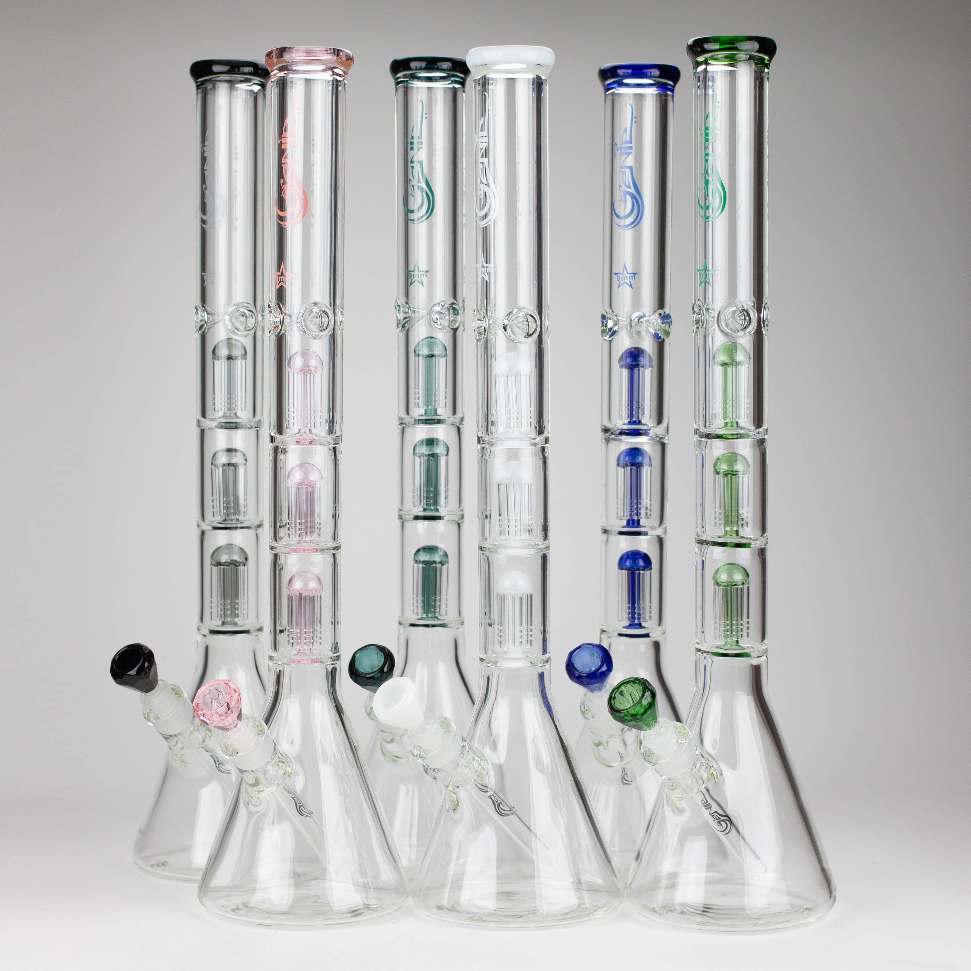 GENIE | 24" 9mm Triple Percolator Beaker Glass Bong [GB1907] Main image