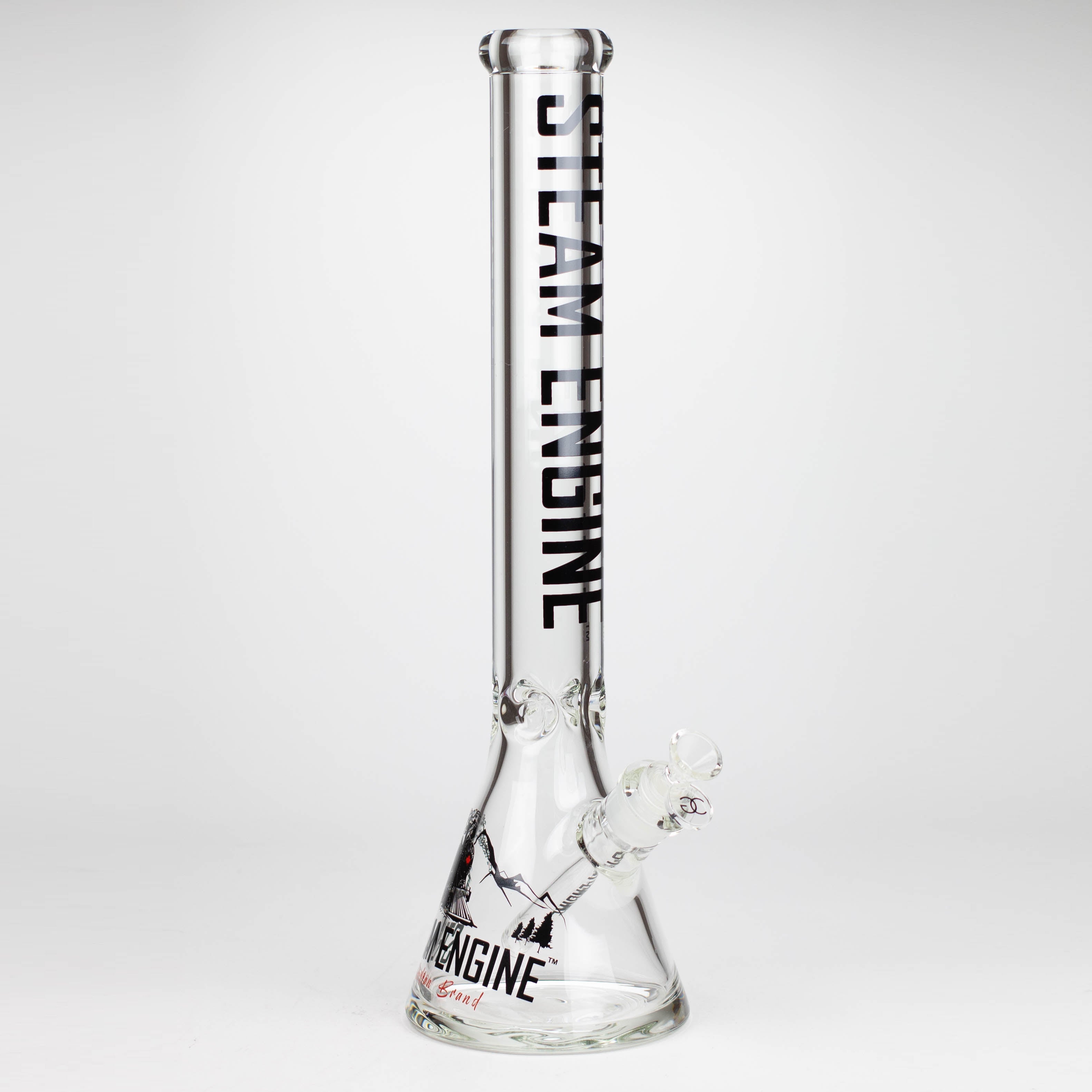 Steam Engine™ | 18 Inch 9mm glass bong with stickers by golden crown Main image