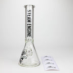 Steam Engine™ | 14 Inch 7mm glass bong with stickers by golden crown