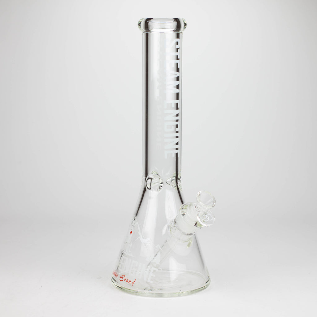 Steam Engine™ | 14 Inch 7mm glass bong with stickers by golden crown