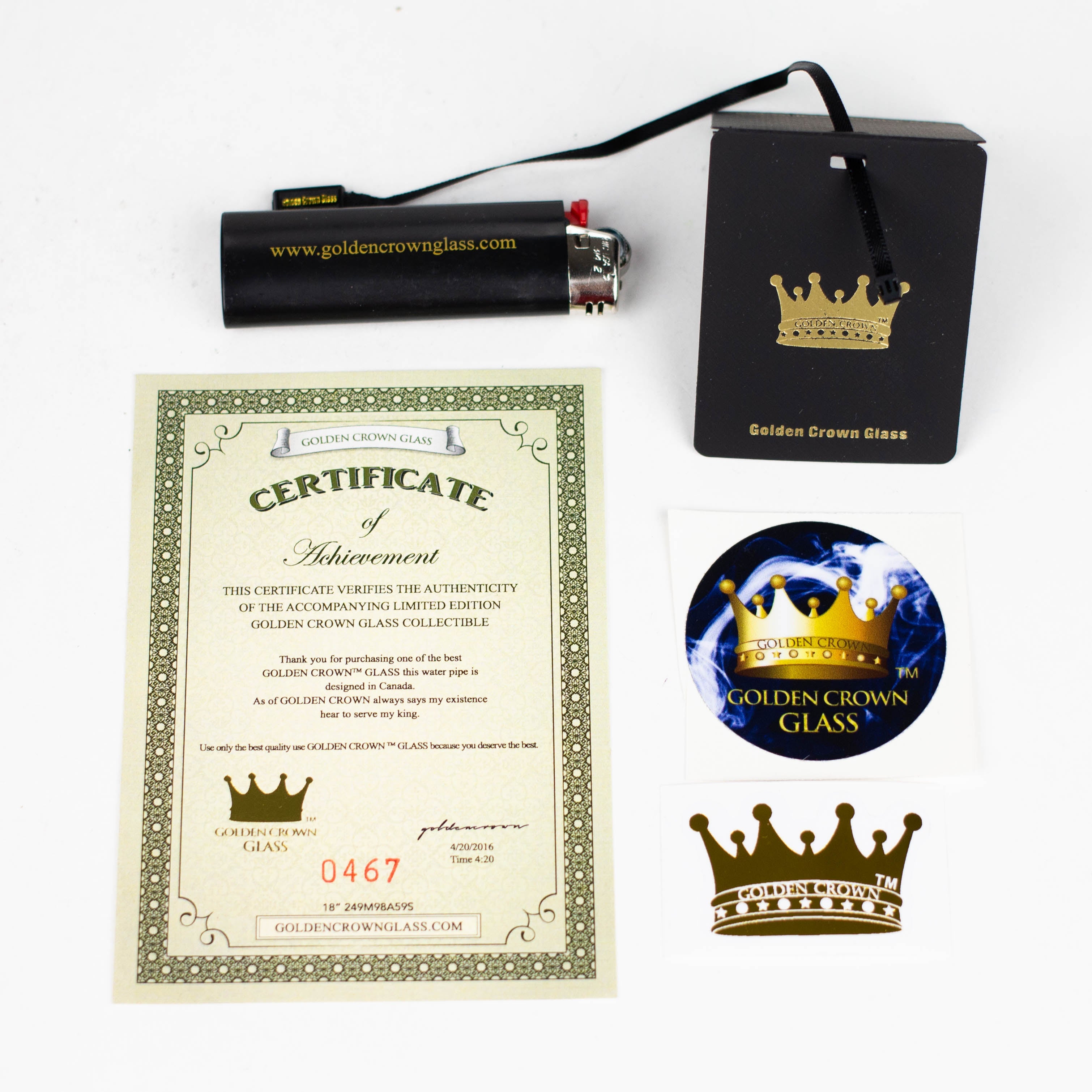 Golden Crown™ | 18 Inch 9mm Engraved Bong US Glass Secondary image
